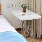 Table pliante ajustable, table compacte et pliable, 76 x 50 x 51 / 63 / 74 cm, blanc, mat�riau: hdpe, ...