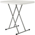 Table pliante, camping pliable, ajustable, carr�e , pour cuisine barbecue pique - nique f�te plage , ...