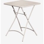Sklum - table de cuisine carr�e 60x60 cm pliable en acier janti tapioca beige
