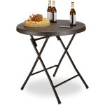 Relaxdays - table pliante de jardin bastian, pour le camping, pratique, h x l x p : 74 x 80 x 80 cm, ...