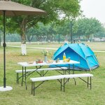 Table pliante ljusnarsberg avec plateau rectangulaire 180 x 75 x 72 cm blanc [en. casa]