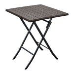 Webmarketpoint - table pliante en mtal effet bois 62x62x73 cm