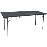 Rondy ? table pliante noire 180x70cm ? plateau en poly�thyl�ne haute densit� ? structure en acier ? capacit� ...