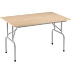 Nowy styl - tables pliantes plateau htre l 120 x p 80 cm - rico - pitement aluminium