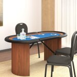 Table de poker 10 joueurs bleu 160x80x75 cm vidaxl Table de poker 10 joueurs bleu 160x80x75 cm vidaxl