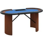 Vidaxl - table de poker 8 joueurs avec plateau � jetons bleu 160x80x75cm