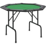 Table de poker pliable 8 joueurs vert 108x108x75 cm vidaxl