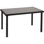Dcoshop26 - table en polyrotin plateau en verre pour balcon jardin terrasse 120x75cm noir 040005084