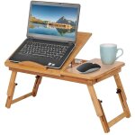Oobest - table portable pour ordinateur, plateau de lit pliable, bureau rglable avec trous d'aration, ...