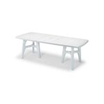 Table de jardin extensible en r�sine blanche 220x95 cm ? r�sistante aux intemp�ries et moisissures ? ...