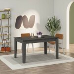 Table � rallonge 140x80 cm couleur anthracite - tolmen