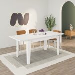 Toscohome - table  rallonge blanche 140x80 cm - tolmen