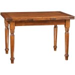 Biscottini - table à rallonge en bois massif de tilleul, finition noyer l120xpr80xh80 cm Biscottini - table à rallonge en bois massif de tilleul, finition noyer l120xpr80xh80 cm