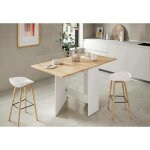 Dmora - table  rallonge dmodol, table  manger pliante avec plateau rabattable, table auxiliaire pliable, ...