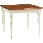Biscottini - table  rallonge style champtre en bois massif structure blanche vieillie sur plan en noyer ...