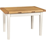 Biscottini - table à rallonge style champêtre en bois massif de tilleul avec structure antique blanche ... Biscottini - table à rallonge style champêtre en bois massif de tilleul avec structure antique blanche ...
