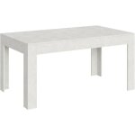 Table rectangulaire extensible 4  10 personnes 160  220 cm blanc spatul tipi
