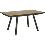 Table rectangulaire extensible 4  6 personnes l 120  180cm bois clair et mtal anthracite miry
