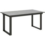 Table rectangulaire extensible 6  10 personnes l 160  220 cm gris bton et mtal anthracite banzy