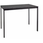 Table rectangulaire avec plateau effet marbre noir et pieds noirs - amel