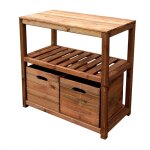 Cerland - table de rempotage teintée brun - 2 bacs de rangement tero Cerland - table de rempotage teintée brun - 2 bacs de rangement tero