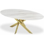 Table de repas design octavo 180cm blanc & or Table de repas design octavo 180cm blanc & or
