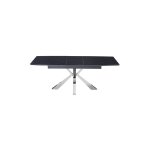 Homy france - table repas extensible 160 / 200 cm bianca chrome cramique noir marbr