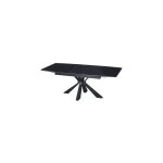 Homy france - table repas extensible 160 / 200 cm bianca plateau cramique noir marbr