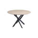 Homy france - table repas ronde margot pieds m�tal et plateau bois mdf d100cm