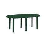 Progarden ? table de jardin ovale en r�sine verte 181x90 cm ? 100% recyclable ? r�sistante aux intemp�ries ...