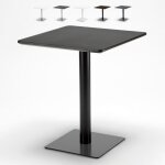 Table restaurant 60x60 carre avec pied central pour bar bistrot horeca - noir - noir