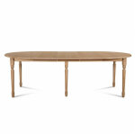 Hellin - table ronde 6 pieds tourns d115 + 3 rallonges bois - victoria