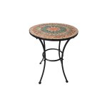 Lif - table ronde alice en me'tal a' de'cor de mosaique en forme de pierre 60x70 cm pour jardin Lif - table ronde alice en me'tal a' de'cor de mosaique en forme de pierre 60x70 cm pour jardin