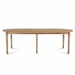 Table ronde en bois 6 pieds tourns d105 + 3 rallonges bois - victoria