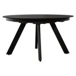 Meubletmoi - table ronde extensible 140 � 190 cm c�ramique gris anthracite - ryuk