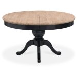 Table ronde extensible en bois massif sidonie noir Table ronde extensible en bois massif sidonie noir
