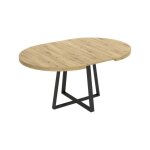 Table ronde extensible duna - 4 a 6 personnes - d�cor chene - l110 x p110 / 152 x h77 cm