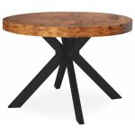 Table ronde extensible zefane 110 - 260cm noir & noyer Table ronde extensible zefane 110 - 260cm noir & noyer