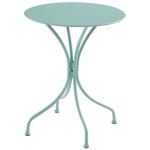 Table ronde de jardin d. 60 cm en m�tal - vert amande - mirmande de mylia