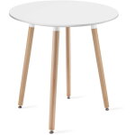 Table ronde kami 60 cm - blanche / pieds naturels