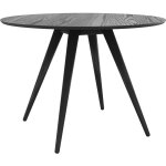 Rendez - vous d�co - table ronde 4 personnes en bois de fr�ne plaqu� noir d105 cm - liwa