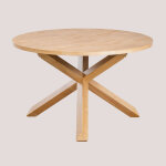 Sklum - table  manger ronde 120 cm en mdf et bois mieren