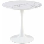 Eggree - table ronde blanc loisirs table  manger scandinave balcon petite table ronde(size:80x80x73cm) ...