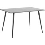 Beliani - table de salle à manger 120 x 80 cm plateau effet béton gris et pieds en métal noir pour intérieur ... Beliani - table de salle à manger 120 x 80 cm plateau effet béton gris et pieds en métal noir pour intérieur ...