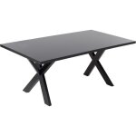 Table de salle à manger 180 x 100 cm en mdf et bois noir pour 6 personnes lisala Table de salle à manger 180 x 100 cm en mdf et bois noir pour 6 personnes lisala