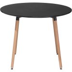 Beliani - table de salle à manger 90 cm ronde en mdf et bois de hêtre noir et clair bovio Beliani - table de salle à manger 90 cm ronde en mdf et bois de hêtre noir et clair bovio