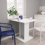 Maison chic - the living store table à manger blanc 80x80x75 cm bois d'ingénierie - table à manger blanche ... Maison chic - the living store table à manger blanc 80x80x75 cm bois d'ingénierie - table à manger blanche ...