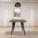 Toscohome - table de salle � manger carr�e coloris ch�ne 80x80 cm - yutan