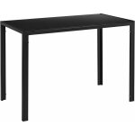 Table de salle  manger cuisine salon plateau en verre pieds en acier 105 cm noir