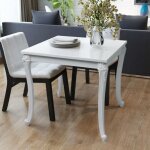 Table de salle � manger, table � d�ner, table de cuisine 80 x 80 x 76 cm laqu�e blanche togp95080 design ...